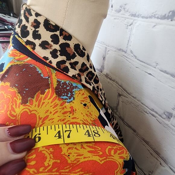 Free People Wild Nights Duster Womens M kimono floral cheetah Dopamine - Picture 7 of 10